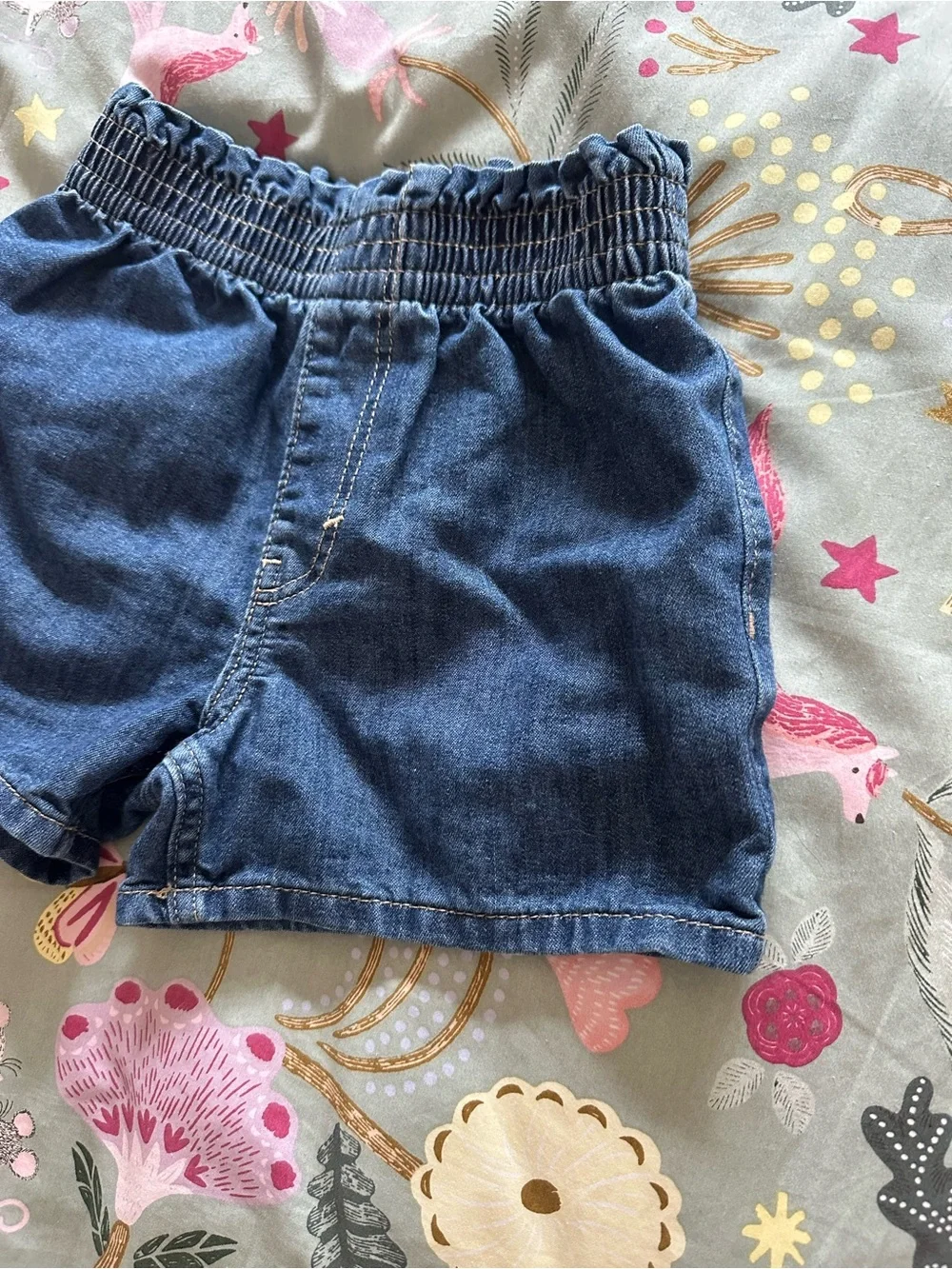H&M 5T Dark Blue Denim Elastic-Waist Shorts